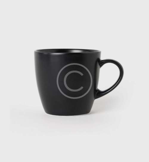 Black stoneware cup